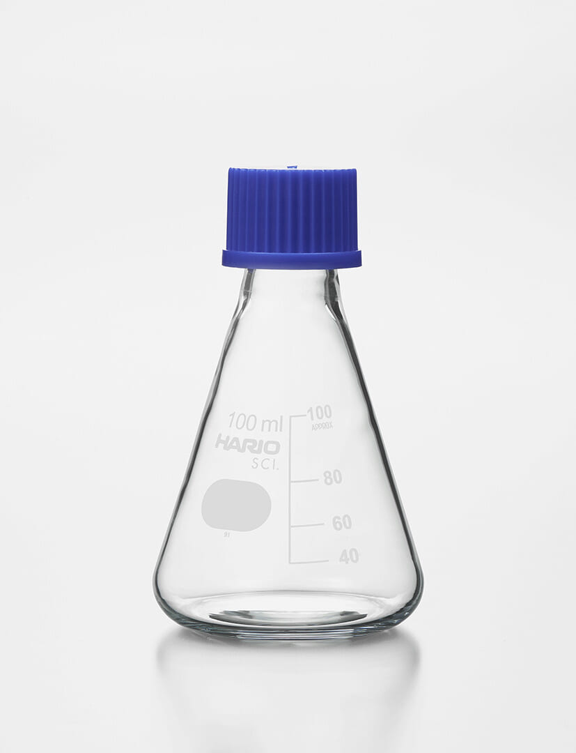 Erlenmeyer flask with GL screw cap
