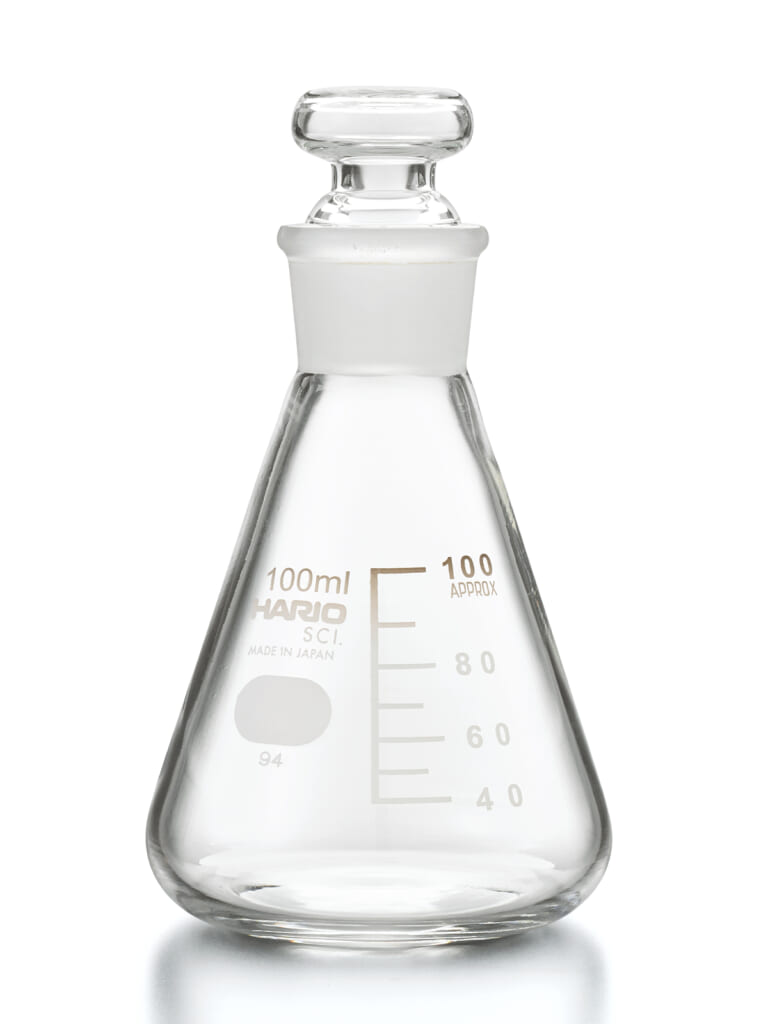 Erlenmeyer flask with ground glass joint and stopper
